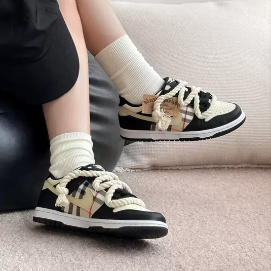 Wild Malt Distressed Plaid-Unisex Dunk Low Custom