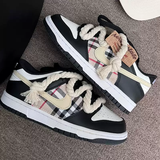 Wild Malt Distressed Plaid-Unisex Dunk Low Custom