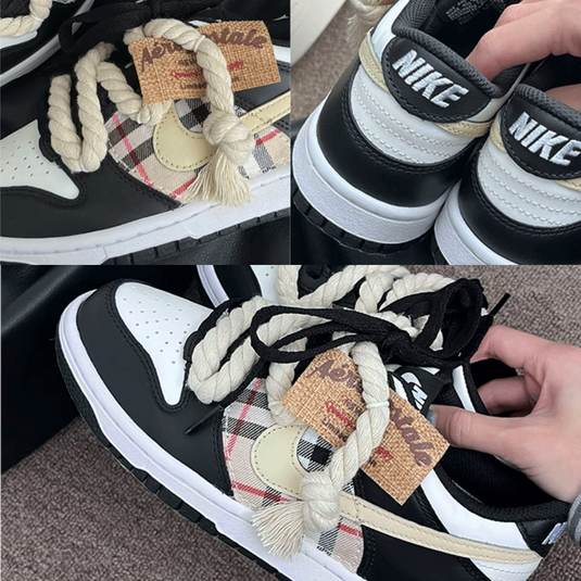 Wild Malt Distressed Plaid-Unisex Dunk Low Custom