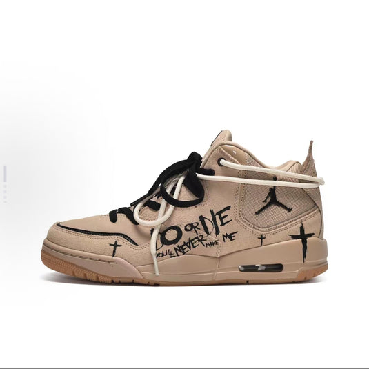 Graffiti Cross Brown-Men's Jordan Courtside 23 Mid Custom