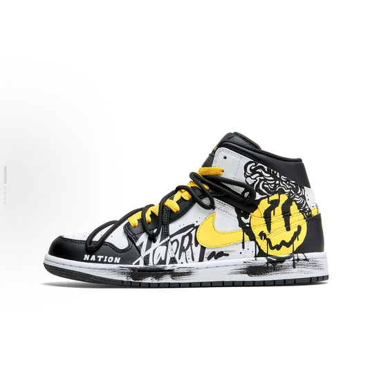 Tagged Smiley-Men's Air Jordan 1 High Custom
