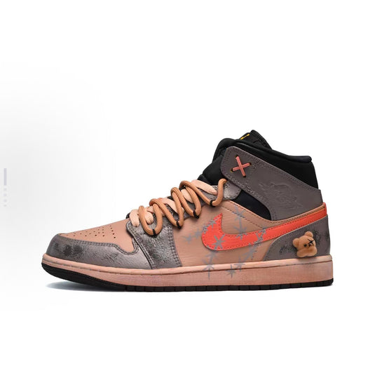 Riot Bear Trinit-Unisex's Air Jordan 1 Mid Custom