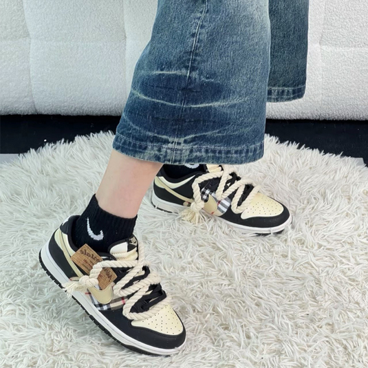 Wild Malt Distressed Plaid-Unisex Dunk Low Custom