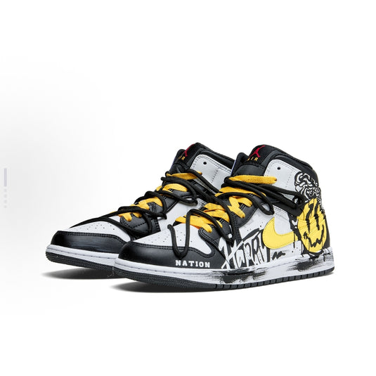 Tagged Smiley-Men's Air Jordan 1 High Custom