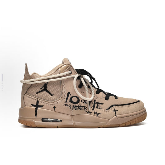 Graffiti Cross Brown-Men's Jordan Courtside 23 Mid Custom