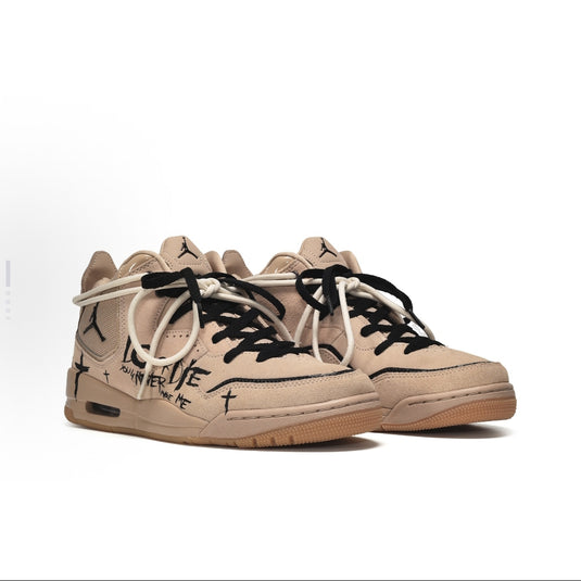 Graffiti Cross Brown-Men's Jordan Courtside 23 Mid Custom