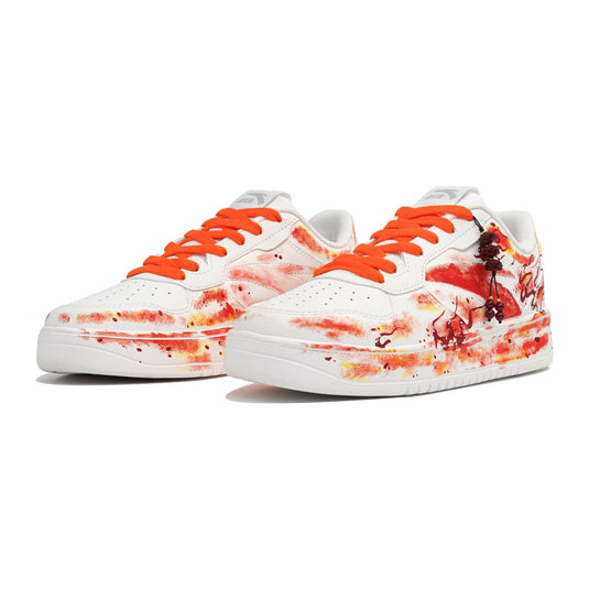 Crimson Lotus –Unisex Skateboarding Low-Top Custom Shoes