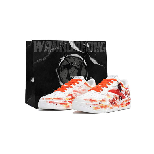 Crimson Lotus –Unisex Skateboarding Low-Top Custom Shoes
