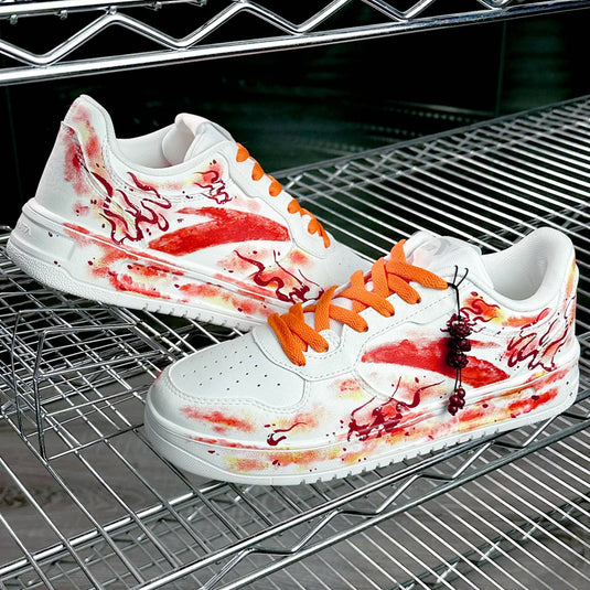 Crimson Lotus –Unisex Skateboarding Low-Top Custom Shoes