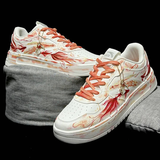 Lotus Weave –Unisex Skateboarding Low-Top Custom Shoes