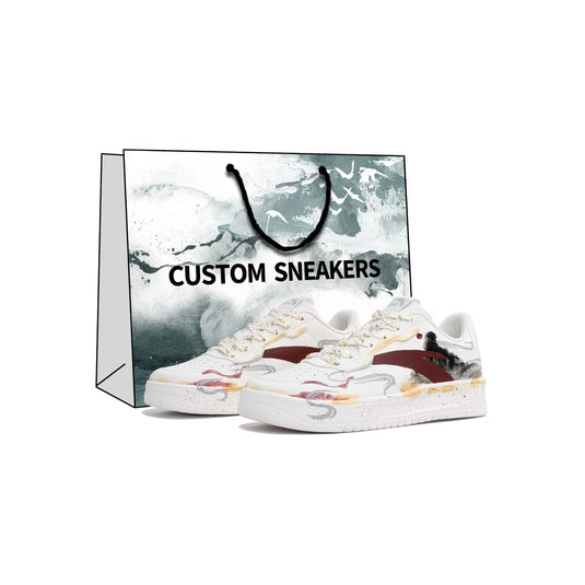 Sunset Glow – Unisex Skateboarding Low-Top Custom Shoes