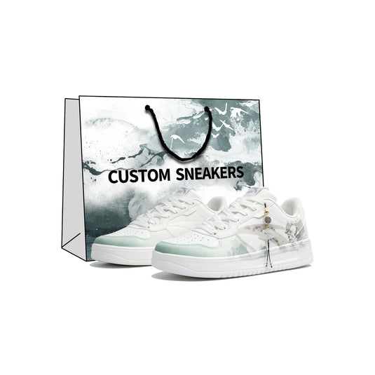 Ink-Washed South –Unisex Skateboarding Low-Top Custom Shoes