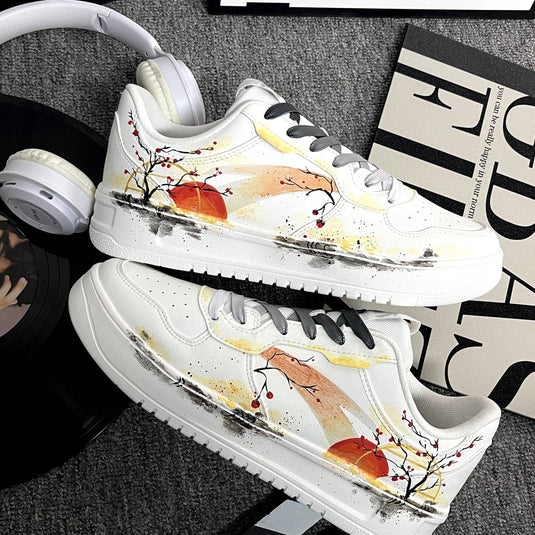 Persimmon Luck –Unisex Skateboarding Low-Top Custom Shoes