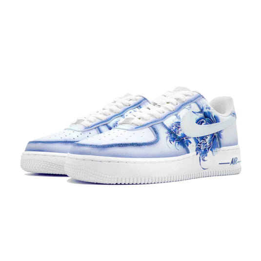 Blue and White Porcelain-Unisex Air Force 1 Low Custom