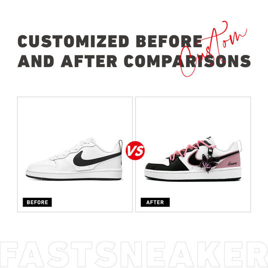 Butterfly's Love for Flowers-Women's Court Low Custom