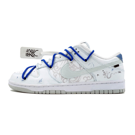 Blue Chinese Character Loong Pattern-Unisex Dunk Low Custom
