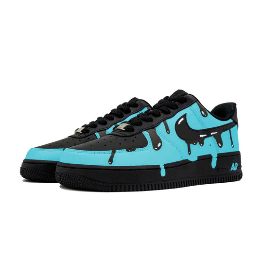 Blue Ink Dripl-Unisex Air Force 1 Low Custom
