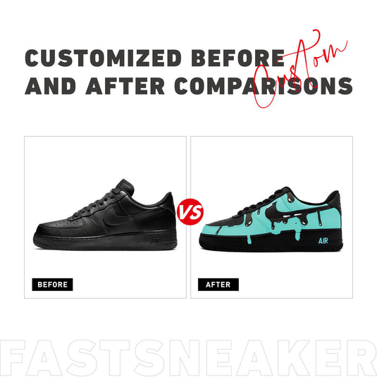 Green Ink Dripl-Unisex Air Force 1 Low Custom