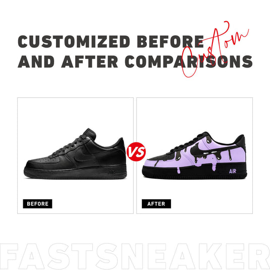 Purple Ink Dripl-Unisex Air Force 1 Low Custom