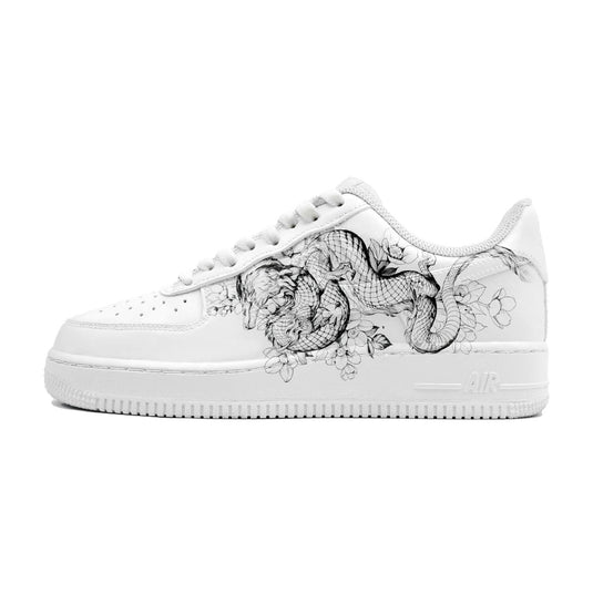 Loong and Flower 1-Unisex Air Force 1 Low Custom