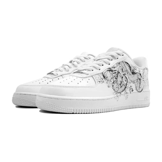 Loong and Flower 1-Unisex Air Force 1 Low Custom