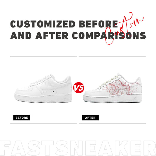 Loong and Flower 1-Unisex Air Force 1 Low Custom
