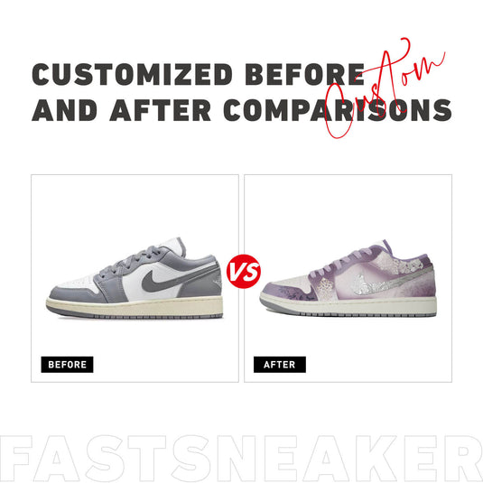 Purple with Silver Pattern-Women's Air Jordan 1 Low Custom