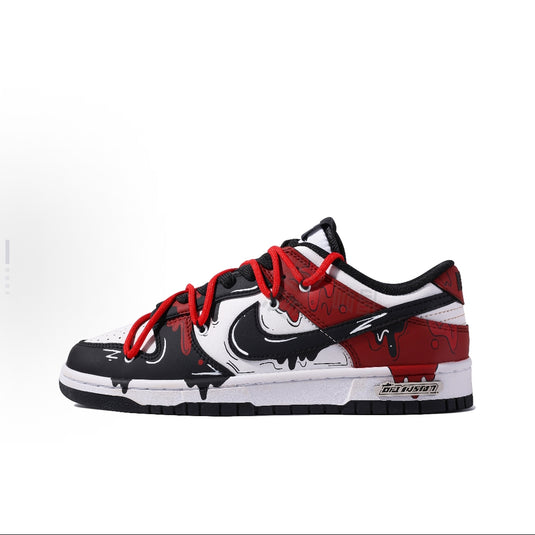 Black-Red Fluid Drip-Unisex Dunk Low Custom