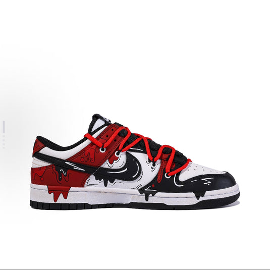 Black-Red Fluid Drip-Unisex Dunk Low Custom