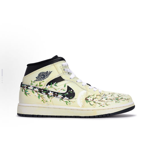 Hushed Blooms-Men's Air Jordan 1 Mid Custom