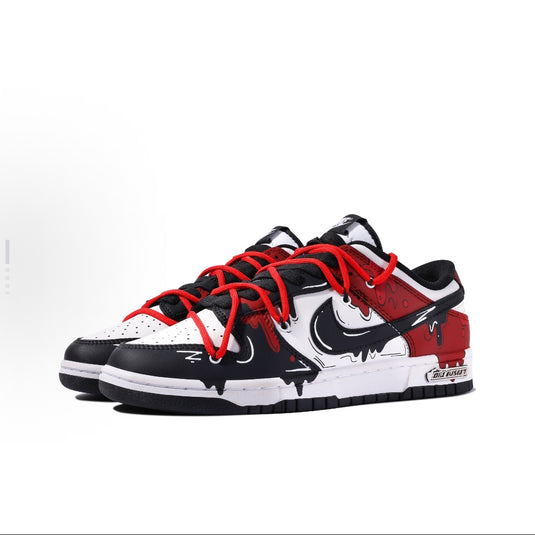 Black-Red Fluid Drip-Unisex Dunk Low Custom