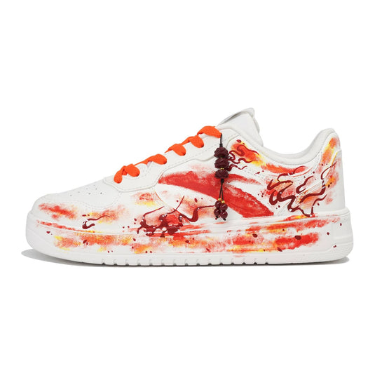 Crimson Lotus –Unisex Skateboarding Low-Top Custom Shoes
