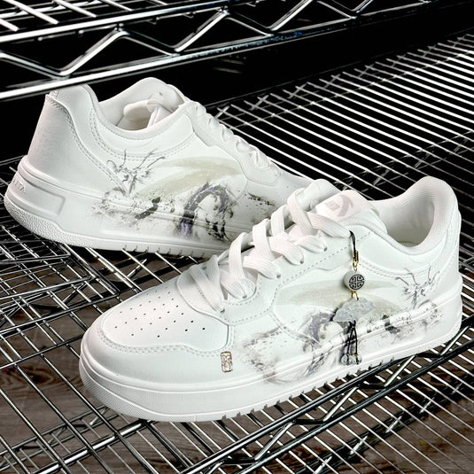 Wave-Leaping Dragon –Unisex Skateboarding Low-Top Custom Shoes