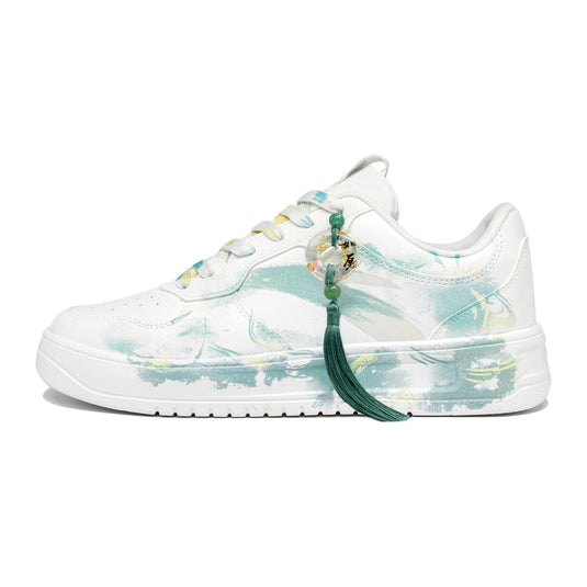 Bamboo-Dyed Blue –Unisex Skateboarding Low-Top Custom Shoes
