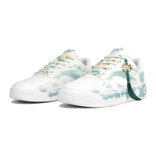 Bamboo-Dyed Blue –Unisex Skateboarding Low-Top Custom Shoes