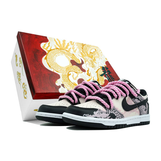Pink Loong Pattern-Women's Dunk Low Custom