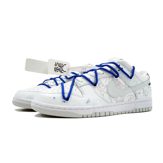 Blue Chinese Character Loong Pattern-Unisex Dunk Low Custom