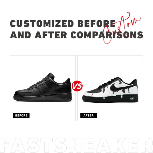 White Ink Dripl-Unisex Air Force 1 Low Custom